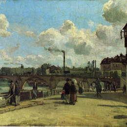 卡米耶·毕沙罗(Camille Pissarro)高清作品:View of Pontoise: Quai au Pothuis
