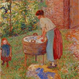 卡米耶·毕沙罗(Camille Pissarro)高清作品:Washerwoman, Eragny