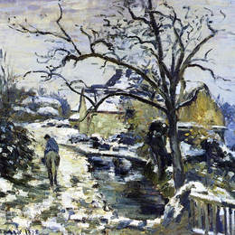 卡米耶·毕沙罗(Camille Pissarro)高清作品:Winter at Montfoucault 2