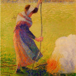 《女人烧木头》卡米耶·毕沙罗(Camille Pissarro)高清作品欣赏