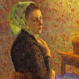《戴绿色头巾的女人》卡米耶·毕沙罗(Camille Pissarro)高清作品欣赏