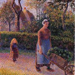 《手推车的女人》卡米耶·毕沙罗(Camille Pissarro)高清作品欣赏