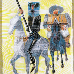 坎迪多·波尔蒂纳里(Candido Portinari)高清作品:Dom Quixote e Sancho Pan&amp;amp?a Saindo para Suas Aventur