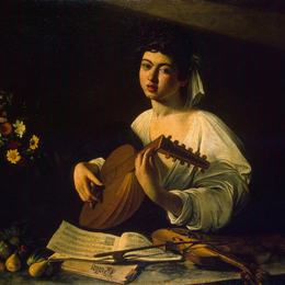 《琵琶演奏者》卡拉瓦乔(Caravaggio)高清作品欣赏