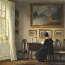 《坐在客厅里的女士》卡尔何露斯(Carl Hols&amp;amp#248e)高清作品欣赏