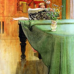 《布里塔钢琴》卡尔·拉森(Carl Larsson)高清作品欣赏