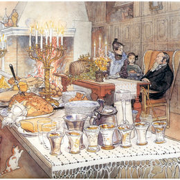 《圣诞夜的细节》卡尔·拉森(Carl Larsson)高清作品欣赏