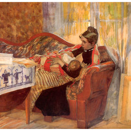 《卡琳和布里塔》卡尔·拉森(Carl Larsson)高清作品欣赏