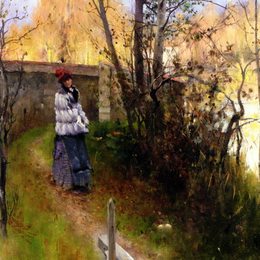 《秋天的卡琳》卡尔·拉森(Carl Larsson)高清作品欣赏