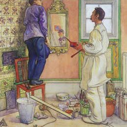 《我的朋友，木匠和画家》卡尔·拉森(Carl Larsson)高清作品欣赏