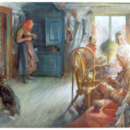 《农民冬季居室》卡尔·拉森(Carl Larsson)高清作品欣赏