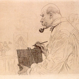 《自画像》卡尔·拉森(Carl Larsson)高清作品欣赏
