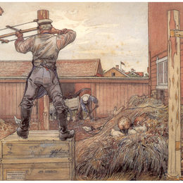 《粪堆》卡尔·拉森(Carl Larsson)高清作品欣赏