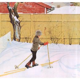 《滑雪者》卡尔·拉森(Carl Larsson)高清作品欣赏