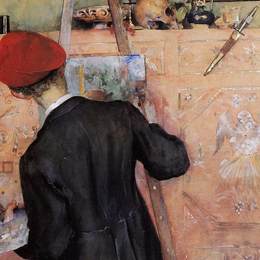 《静物画家》卡尔·拉森(Carl Larsson)高清作品欣赏