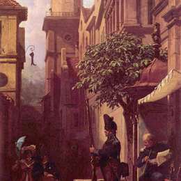 《他来了》卡尔·施皮茨韦格(Carl Spitzweg)高清作品欣赏