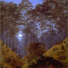 《月光下的森林里》卡斯珀尔·大卫·弗里德里希(Caspar David Friedrich)高清作品欣赏