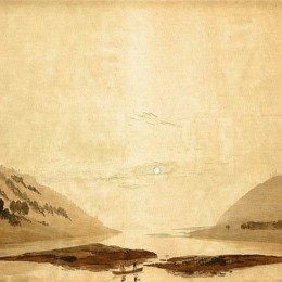 《山地河流景观》卡斯珀尔·大卫·弗里德里希(Caspar David Friedrich)高清作品欣赏