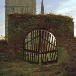《教堂门口》卡斯珀尔·大卫·弗里德里希(Caspar David Friedrich)高清作品欣赏