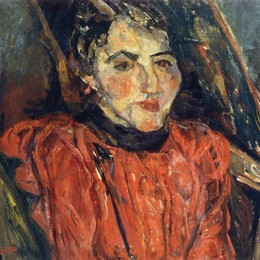 柴姆·苏丁(Chaim Soutine)高清作品:Portrait of Madame X (also known as Pink Portrait)