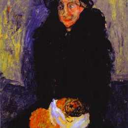 《带狗的老妇人》柴姆·苏丁(Chaim Soutine)高清作品欣赏