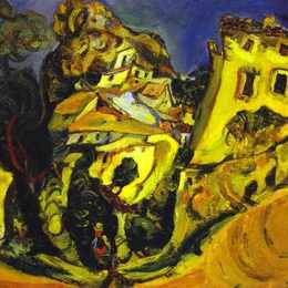 《卡内斯风景（拉加德）》柴姆·苏丁(Chaim Soutine)高清作品欣赏