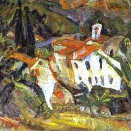 《樱桃山景》柴姆·苏丁(Chaim Soutine)高清作品欣赏
