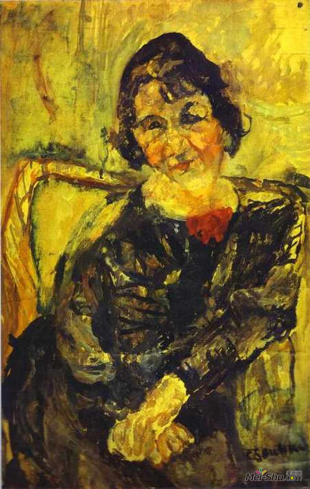 柴姆·苏丁(chaim soutine)高清作品《年轻女子》