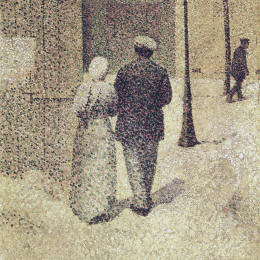 《夫妻在街上》查尔斯·安格朗(Charles Angrand)高清作品欣赏