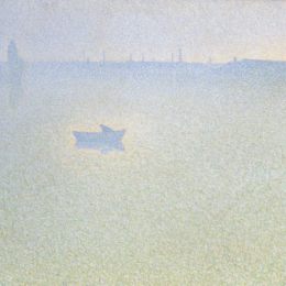《黎明的塞纳河》查尔斯·安格朗(Charles Angrand)高清作品欣赏