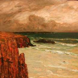 《布列塔尼地区海洋景观》查尔斯·科泰(Charles Cottet)高清作品欣赏