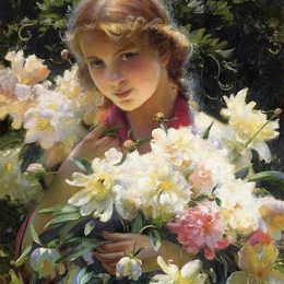 《牡丹》查尔斯·考特尼·柯伦(Charles Courtney Curran)高清作品欣赏