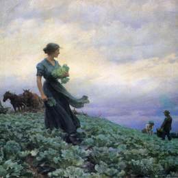 《卷心菜田》查尔斯·考特尼·柯伦(Charles Courtney Curran)高清作品欣赏