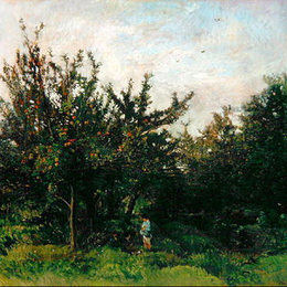 《苹果园》科罗、让-弗朗索瓦·米勒和查理-法兰斯瓦·杜比尼(Charles-Francois Daubigny)高清作品欣赏
