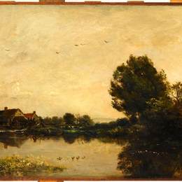 《回转磨》科罗、让-弗朗索瓦·米勒和查理-法兰斯瓦·杜比尼(Charles-Francois Daubigny)高清作品欣赏