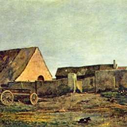 《农家庭院》科罗、让-弗朗索瓦·米勒和查理-法兰斯瓦·杜比尼(Charles-Francois Daubigny)高清作品欣赏