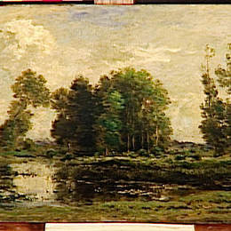 《池塘》科罗、让-弗朗索瓦·米勒和查理-法兰斯瓦·杜比尼(Charles-Francois Daubigny)高清作品欣赏