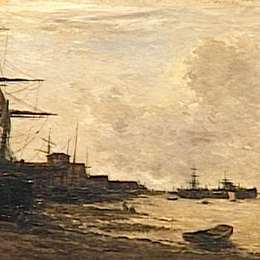 科罗、让-弗朗索瓦·米勒和查理-法兰斯瓦·杜比尼(Charles-Francois Daubigny)高清作品:The Themse in Erith