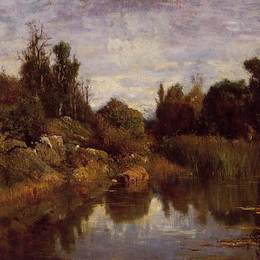 《水边》科罗、让-弗朗索瓦·米勒和查理-法兰斯瓦·杜比尼(Charles-Francois Daubigny)高清作品欣赏