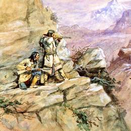 《狩猎大角羊》查尔斯·拉塞尔(Charles M. Russell)高清作品欣赏