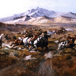 《阶段性教练攻击》查尔斯·拉塞尔(Charles M. Russell)高清作品欣赏