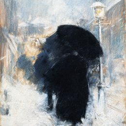 《纽约暴风雪》施尔德·哈森(Childe Hassam)高清作品欣赏