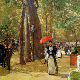 施尔德·哈森(Childe Hassam)高清作品:Hassam Childe Fifth avenue at Washington square Sun