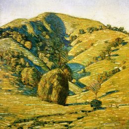 《太阳的山，圣安塞尔莫，加利福尼亚》施尔德·哈森(Childe Hassam)高清作品欣赏