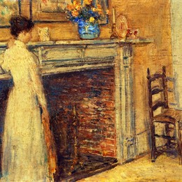 《壁炉》施尔德·哈森(Childe Hassam)高清作品欣赏