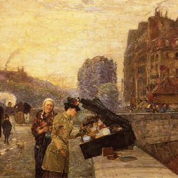 《Quai St. Michel》施尔德·哈森(Childe Hassam)高清作品欣赏