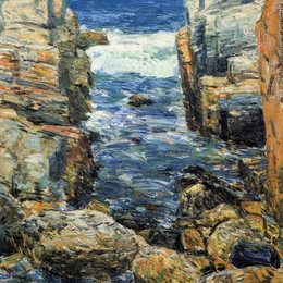 《阿普尔多尔南峡，浅滩群岛》施尔德·哈森(Childe Hassam)高清作品欣赏