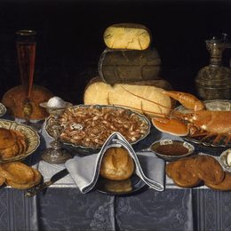 《螃蟹、虾和龙虾的静物》克莱拉·佩特斯(Clara Peeters)高清作品欣赏