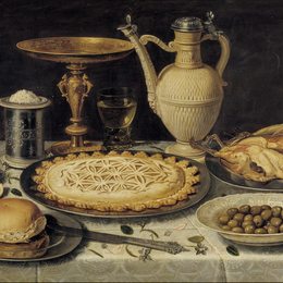 《橘子、橄榄和馅饼的桌子》克莱拉·佩特斯(Clara Peeters)高清作品欣赏