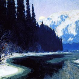 《寂静的诺斯河》克拉伦斯·加格诺(Clarence Gagnon)高清作品欣赏